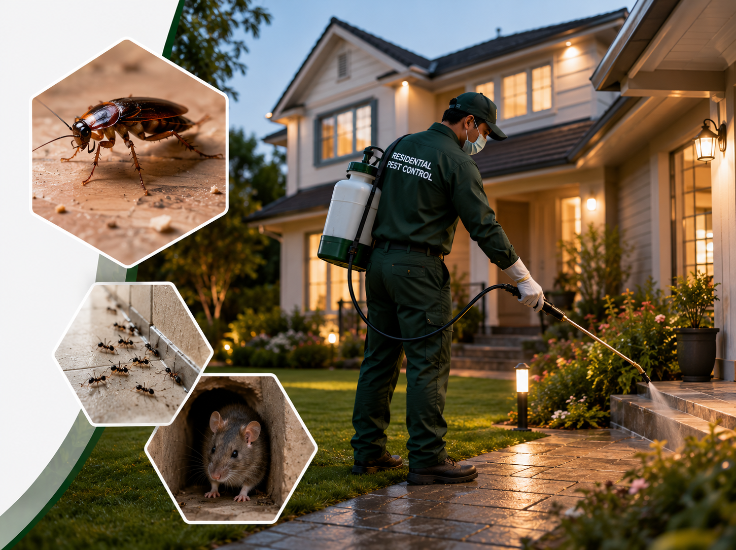 Happy family protected from pests